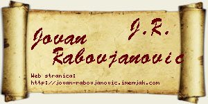 Jovan Rabovjanović vizit kartica
